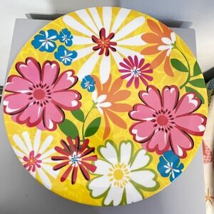 Pier 1 Yellow Sunny Bright Floral‎ 10.25" Melamine Dinner Plate Set of 8
